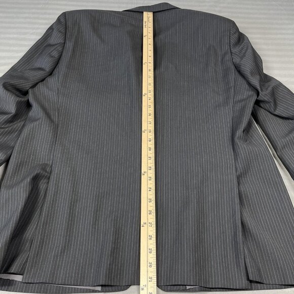 Hugo Boss Suit Mens 46 Long Gray Pinstripe Wool Two Button Jacket Pants 38x32 - Picture 11 of 16